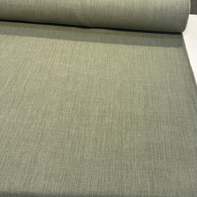 Nelen & Delbeke Belgian Linen Lino Belgian Linen Fabric - Willow Green, Textured Weave, 59" Width (By The Yard)