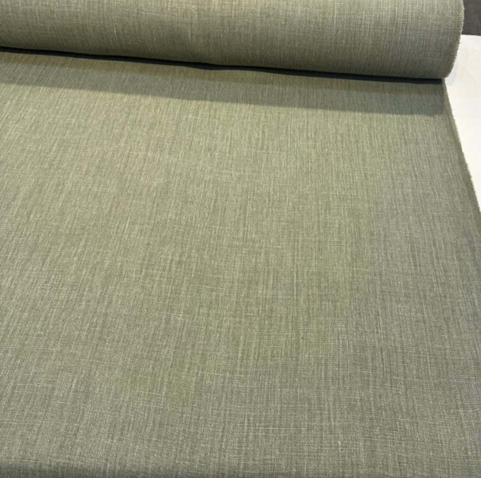 Nelen & Delbeke Belgian Linen Lino Belgian Linen Fabric - Willow Green, Textured Weave, 59" Width (By The Yard)