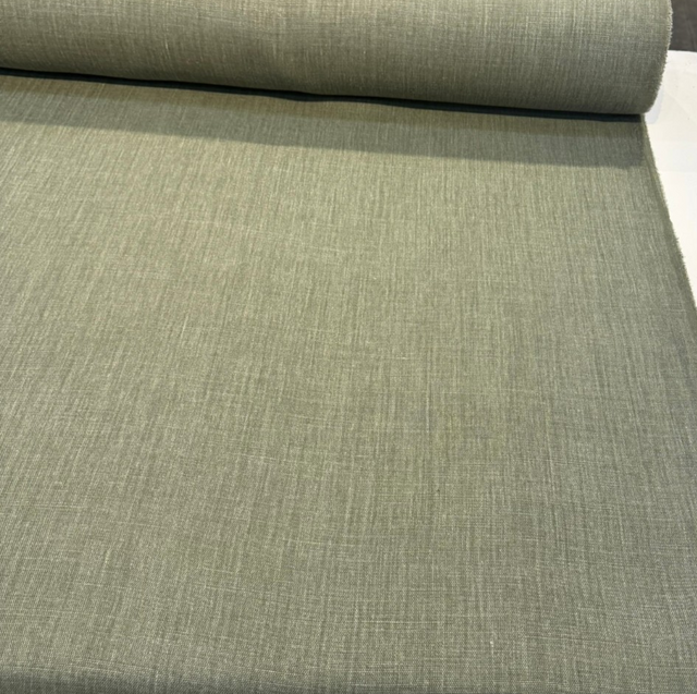 Nelen & Delbeke Belgian Linen Lino Belgian Linen Fabric - Willow Green, Textured Weave, 59" Width (By The Yard)