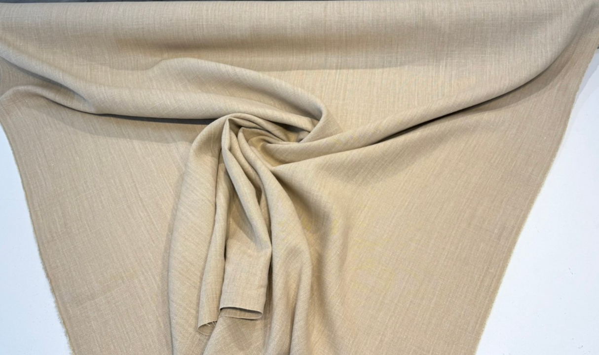 Nelen & Delbeke Belgian Linen Lino Camel Belgian Linen Fabric - Camel, 59" Width (1 Yard)