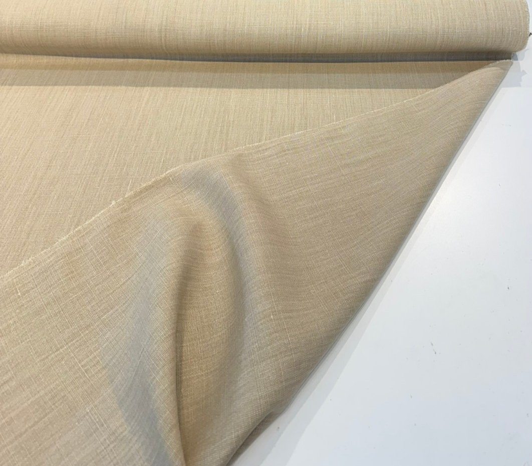 Nelen & Delbeke Belgian Linen Lino Camel Belgian Linen Fabric - Camel, 59" Width (1 Yard)