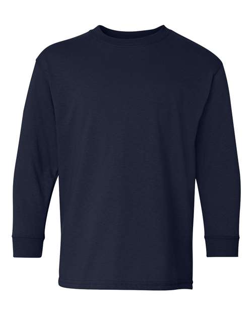 12 Pack : Gildan® Heavy Cotton Youth Crewneck Long Sleeve T-Shirt