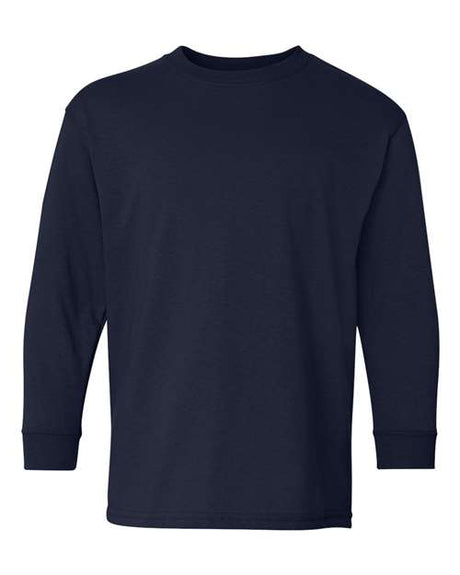 12 Pack : Gildan® Heavy Cotton Youth Crewneck Long Sleeve T-Shirt