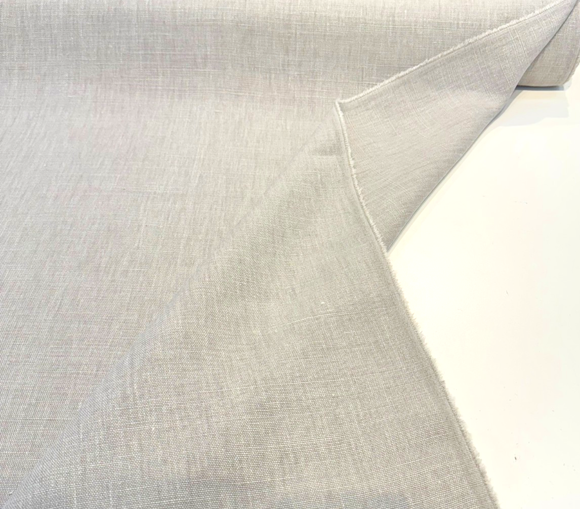 Nelen & Delbeke Belgian Linen Lino Gray Lunar Linen Fabric - Lunar Gray, 59" Width (By The Yard)