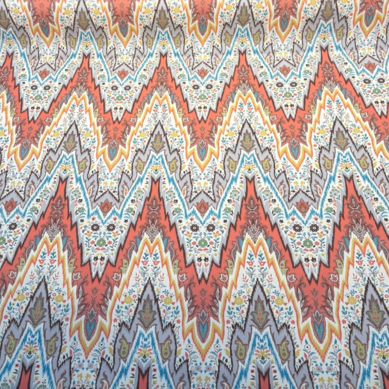 Bray Flamestitch Nectar Cotton Fabric - Nectar Flamestitch, 54" Width (1 Yard)