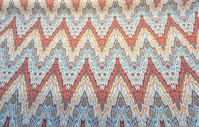 Bray Flamestitch Nectar Cotton Fabric - Nectar Flamestitch, 54" Width (1 Yard)