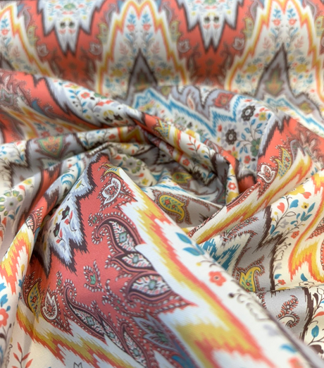 Bray Flamestitch Nectar Cotton Fabric - Nectar Flamestitch, 54" Width (1 Yard)