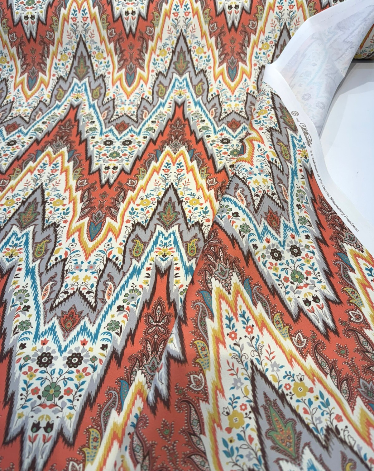 Bray Flamestitch Nectar Cotton Fabric - Nectar Flamestitch, 54" Width (1 Yard)