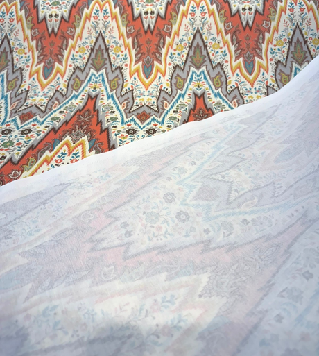 Bray Flamestitch Nectar Cotton Fabric - Nectar Flamestitch, 54" Width (1 Yard)
