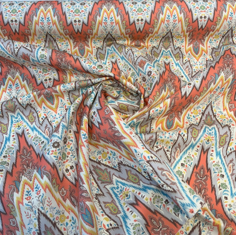 Bray Flamestitch Nectar Cotton Fabric - Nectar Flamestitch, 54" Width (1 Yard)