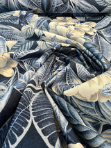 Tommy Bahama Darwin Flora Midnight Blue Cotton Fabric - Tropical Floral Print, 54" Width (1 Yard)