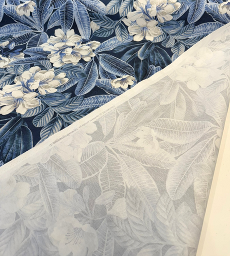 Tommy Bahama Darwin Flora Midnight Blue Cotton Fabric - Tropical Floral Print, 54" Width (1 Yard)