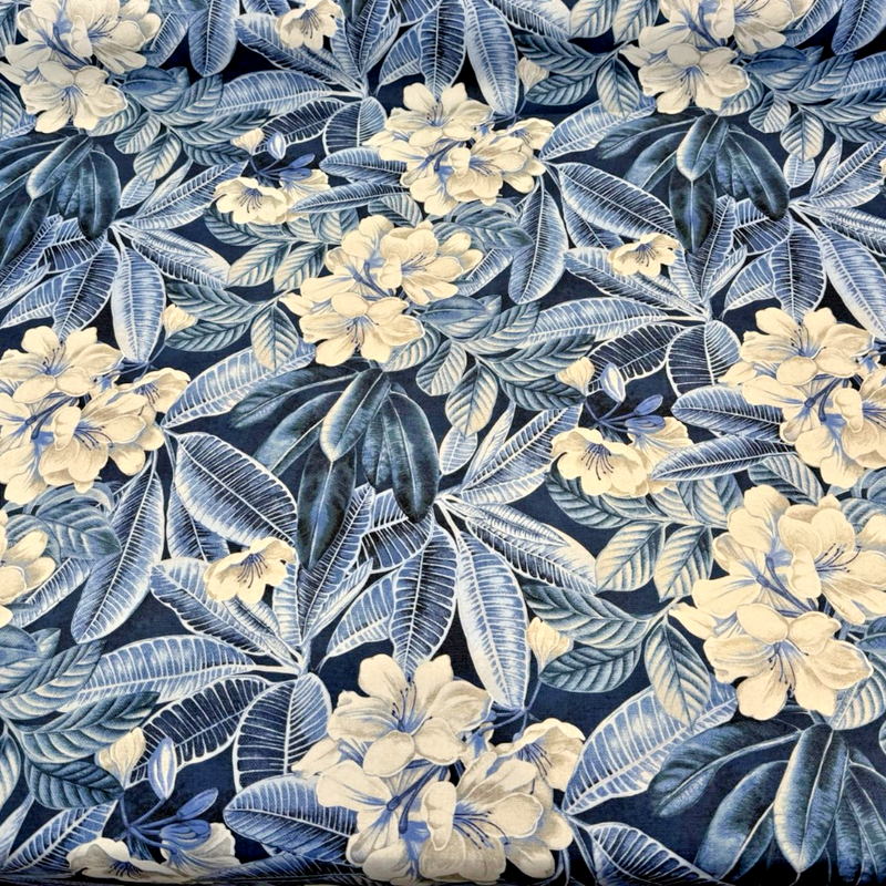Tommy Bahama Darwin Flora Midnight Blue Cotton Fabric - Tropical Floral Print, 54" Width (1 Yard)
