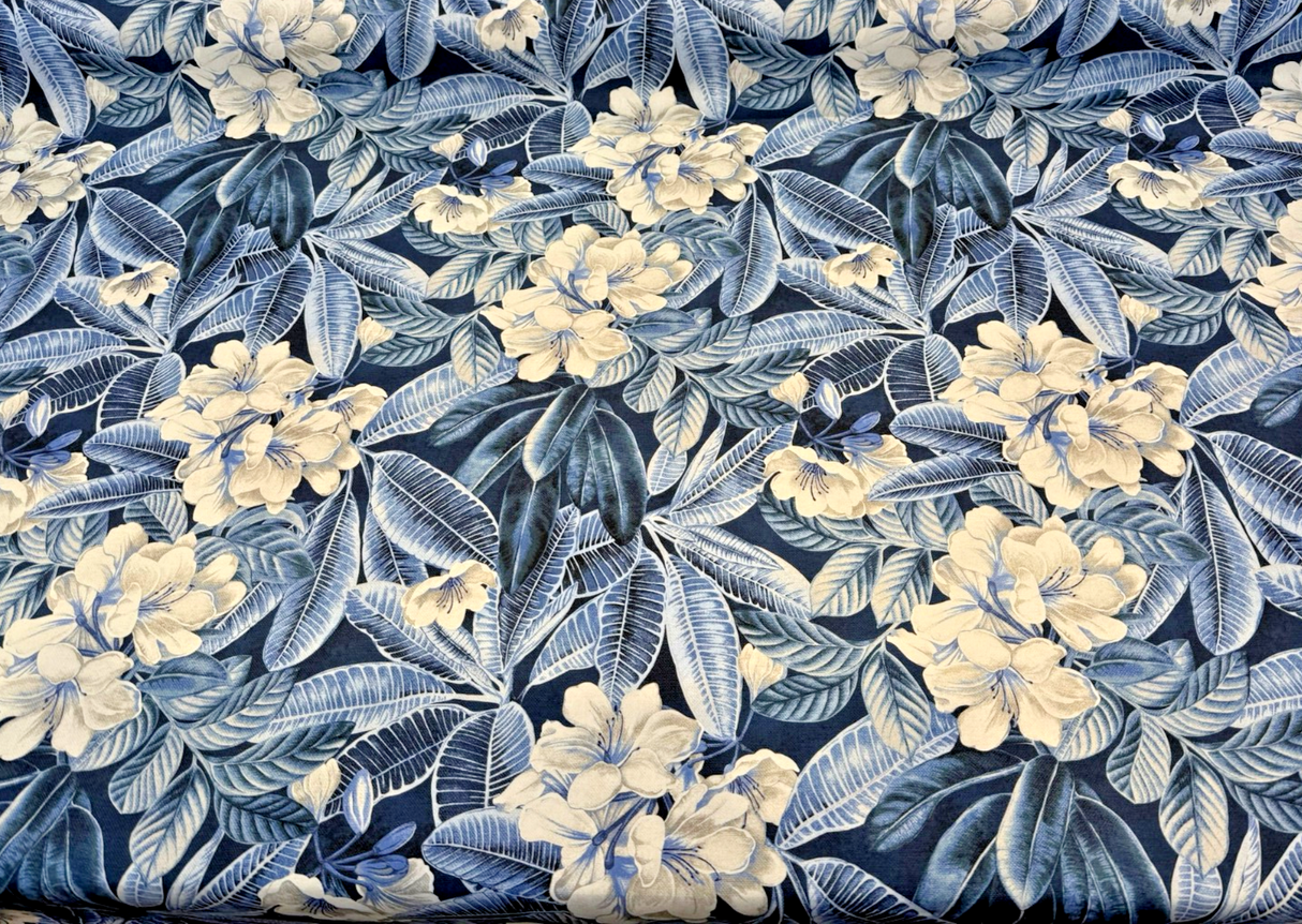 Tommy Bahama Darwin Flora Midnight Blue Cotton Fabric - Tropical Floral Print, 54" Width (1 Yard)