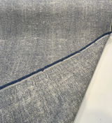 Chartres Storm Blue Sunbrella Acrylic Fabric - Storm Blue, Heathered Linen-Look Texture, 49" Width (1 Yard)