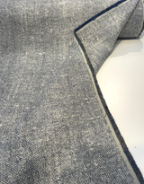 Chartres Storm Blue Sunbrella Acrylic Fabric - Storm Blue, Heathered Linen-Look Texture, 49" Width (1 Yard)