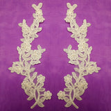 Beaded Floral Lace Applique