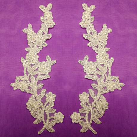 Beaded Floral Lace Applique