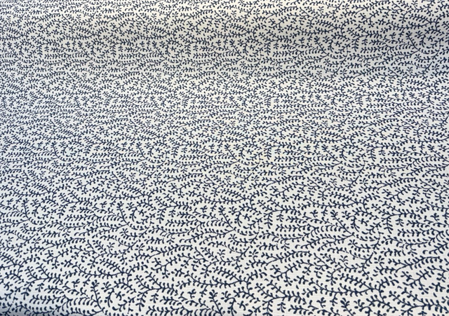 Sunbrella Eberly Acrylic Fabric - Peacock Blue Botanical Reversible, 54" Width, 146266-0003 (1 Yard)