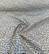 Sunbrella Eberly Acrylic Fabric - Peacock Blue Botanical Reversible, 54" Width, 146266-0003 (1 Yard)
