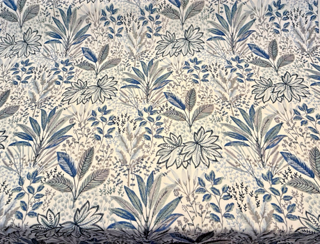 Waverly Amazonia Emb Lagoon Blue Green Floral Embroidered Fabric - Lagoon Blue Green Floral Embroidery, 54" Width (By The Yard)