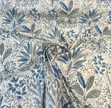 Waverly Amazonia Emb Lagoon Blue Green Floral Embroidered Fabric - Lagoon Blue Green Floral Embroidery, 54" Width (By The Yard)