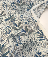Waverly Amazonia Emb Lagoon Blue Green Floral Embroidered Fabric - Lagoon Blue Green Floral Embroidery, 54" Width (By The Yard)