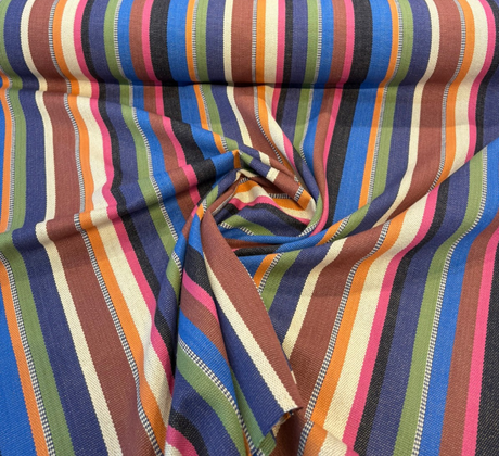 Malabar Stripe Carnival Cotton Fabric - Multicolor Stripe, 54" Width (By The Yard)