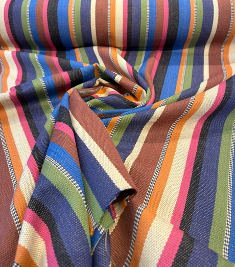 Malabar Stripe Carnival Cotton Fabric - Multicolor Stripe, 54" Width (By The Yard)