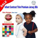 RADYAN® Infant Contrast Trim Premium Jersey Bib - 1004