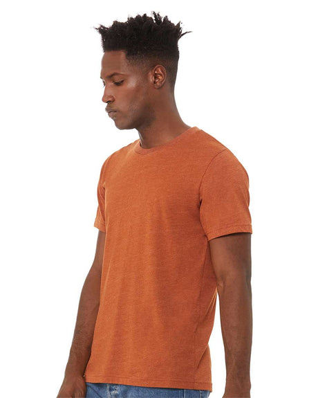 BELLA + CANVAS Short Sleeve CVC Jersey T-Shirt Unisex Fit, Soft Cotton Blend in Heather Navy