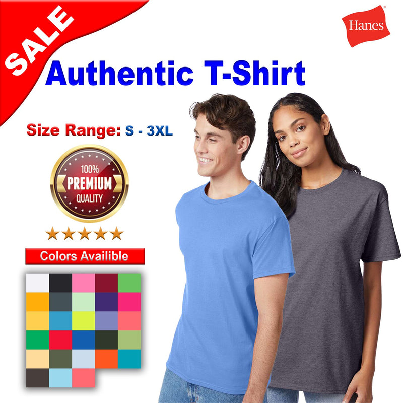 Hanes® Authentic Crewneck Short Sleeve T-Shirt