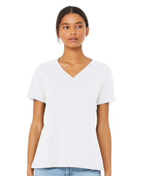 Camiseta de manga corta con cuello en V relajada Heather CVC para mujer BELLA + CANVAS® - 6405CVC