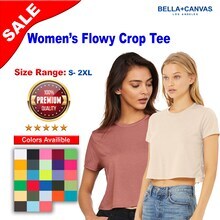 BELLA + CANVAS® Women’s Crewneck Short Sleeve Flowy Crop Tee
