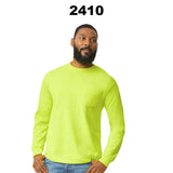 Gildan® Ultra Cotton Crewneck Long Sleeve Pocket T-Shirt - 2410