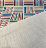 Modern Matters Mosaic Cotton Linen Fabric - Multicolor Geometric Stripe, 54" Width (By The Yard)