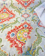 Myth & Medallion Apple Blossom 100 Percent Cotton Fabric - Multicolor Medallion, Dragon And Floral Print, 54" Width (1 Yard)