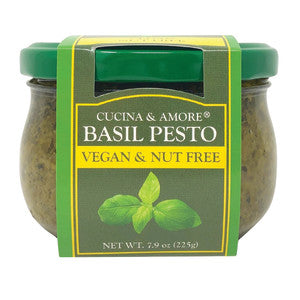 CUCINA & AMORE VEGAN NUT FREE BASIL PESTO 7.9 OZ JAR