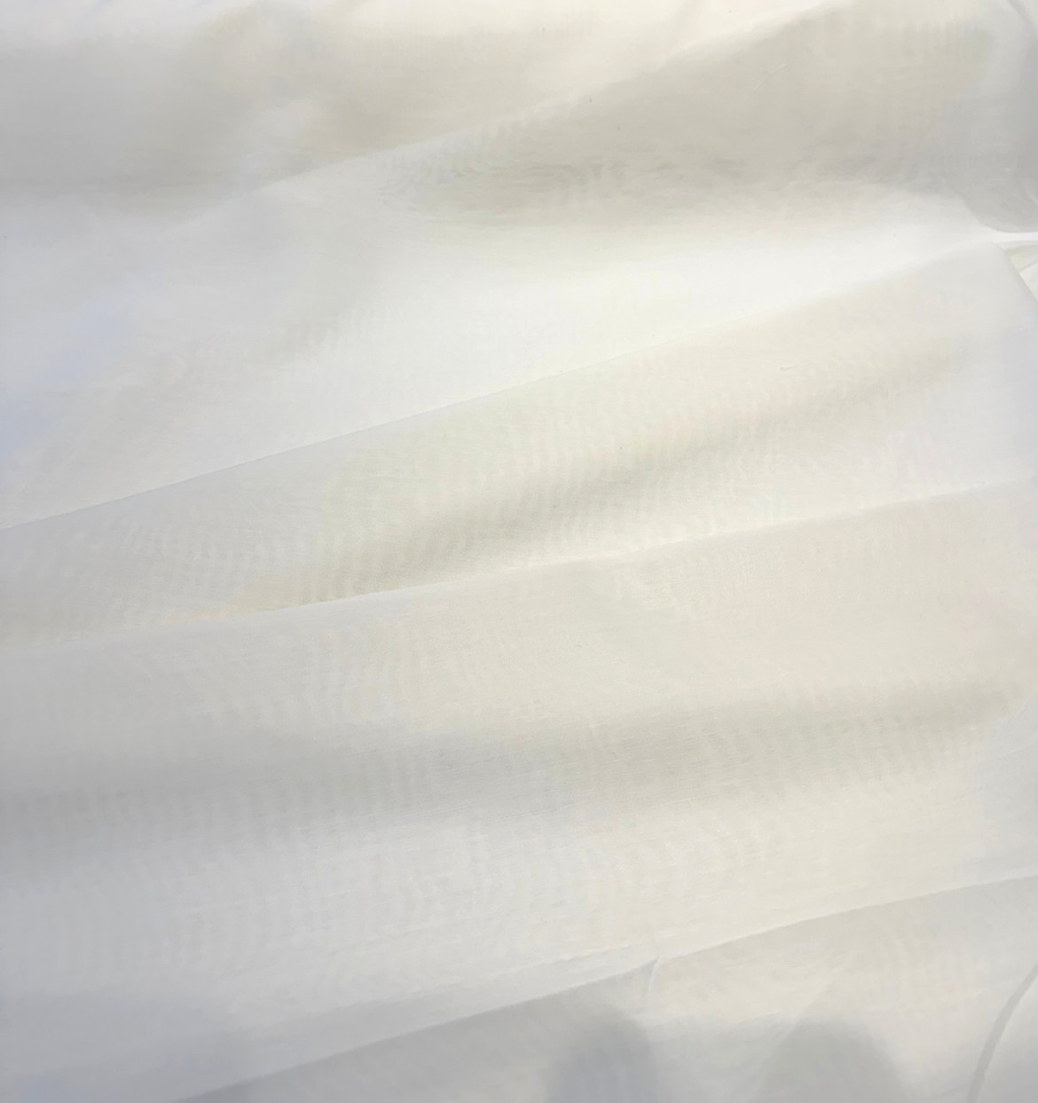 Batiste Cream Sheer Polyester Fabric - Cream Sheer, 118" Width (1 Yard)