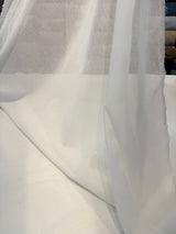 Batiste Cream Sheer Polyester Fabric - Cream Sheer, 118" Width (1 Yard)