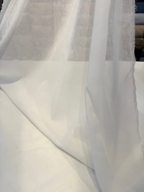 Batiste Cream Sheer Polyester Fabric - Cream Sheer, 118" Width (1 Yard)