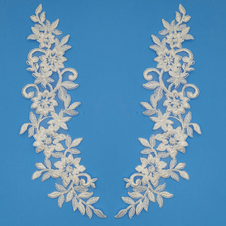 Corded Floral Applique Mesh Lace