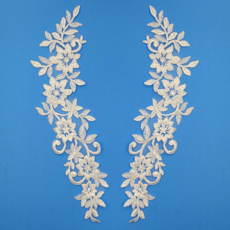 Corded Floral Applique Mesh Lace