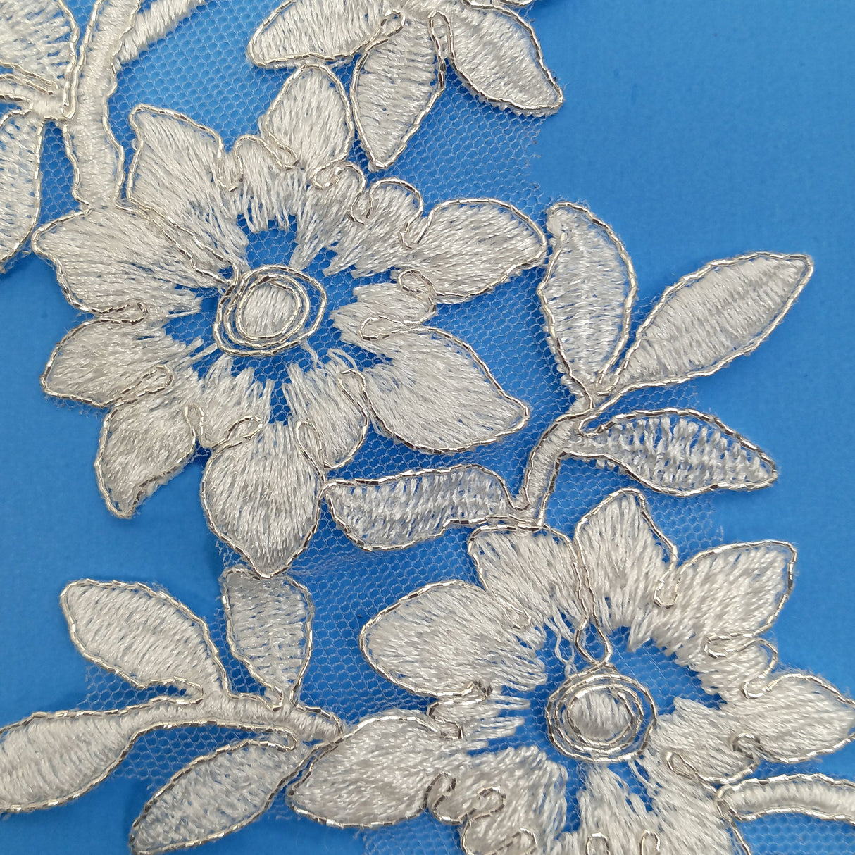 Corded Floral Applique Mesh Lace