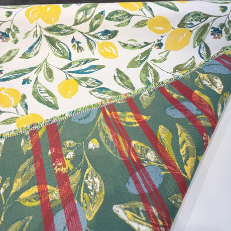 Sunbrella Lisbon Citrus Lemons Acrylic Fabric - Yellow Lemons, Ivory Ground, 54" Width (1 Yard)