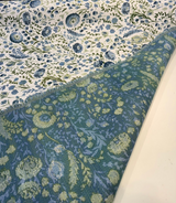 Sunbrella Arboretum Bluebell Acrylic Fabric - Blue Floral Botanical Pattern, 54" Width (1 Yard)