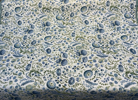 Sunbrella Arboretum Bluebell Acrylic Fabric - Blue Floral Botanical Pattern, 54" Width (1 Yard)