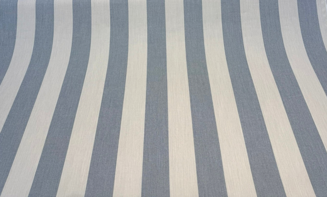 Sunbrella Stripe Leisure Denim Blue Outdoor 40625-0001 Acrylic Fabric - Denim Blue And Ivory Wide Stripe, 54" Width (1 Yard)
