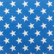White Stars on Blue Poly Cotton Fabric,