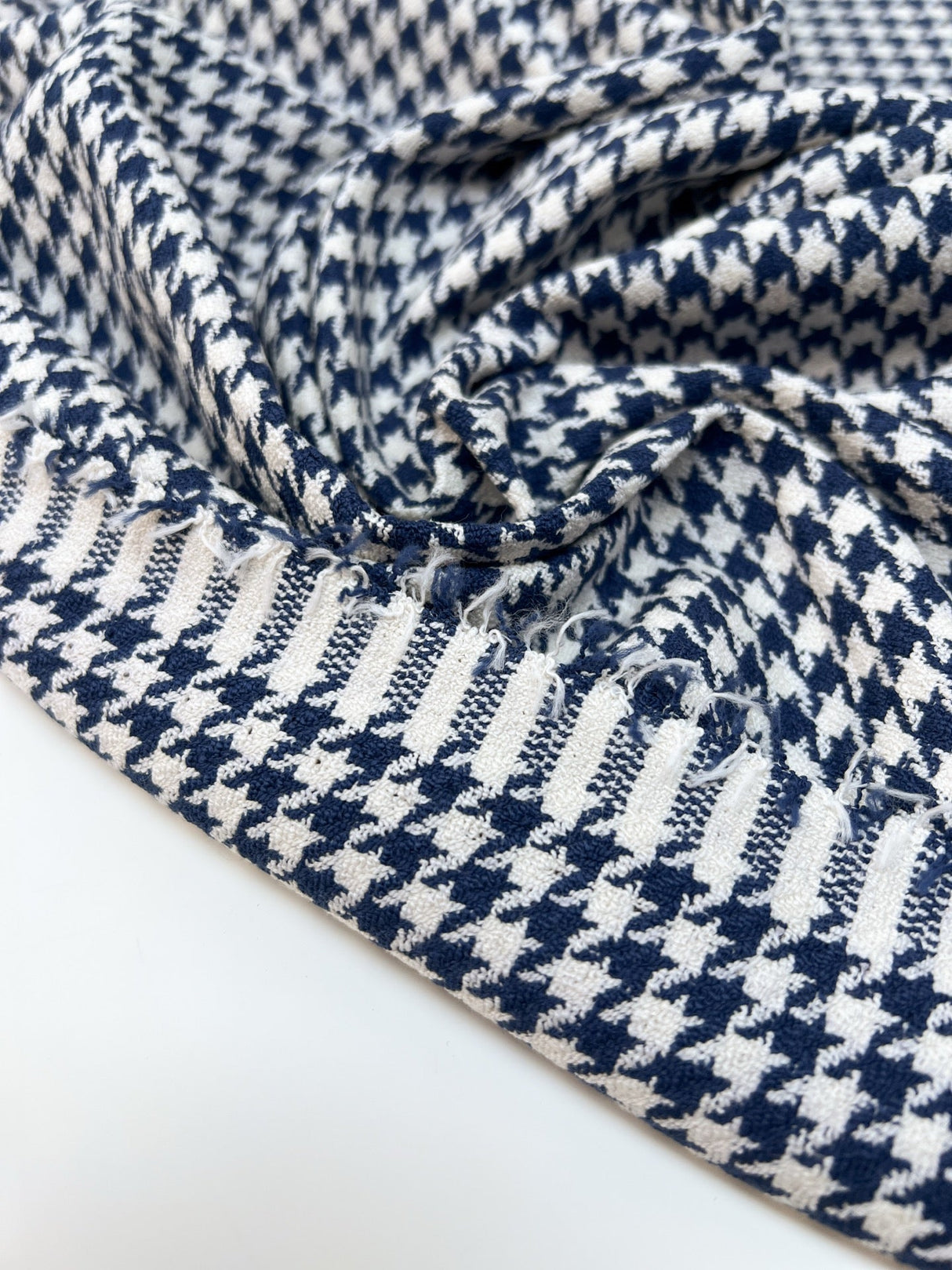 Cotton Houndstooth Tweed Fabric